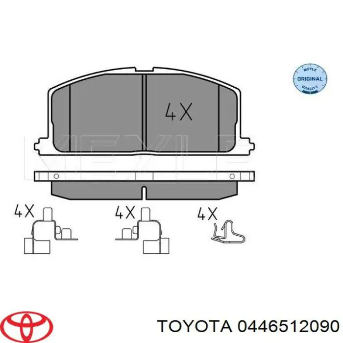 Pastillas de freno 0446512090 Toyota