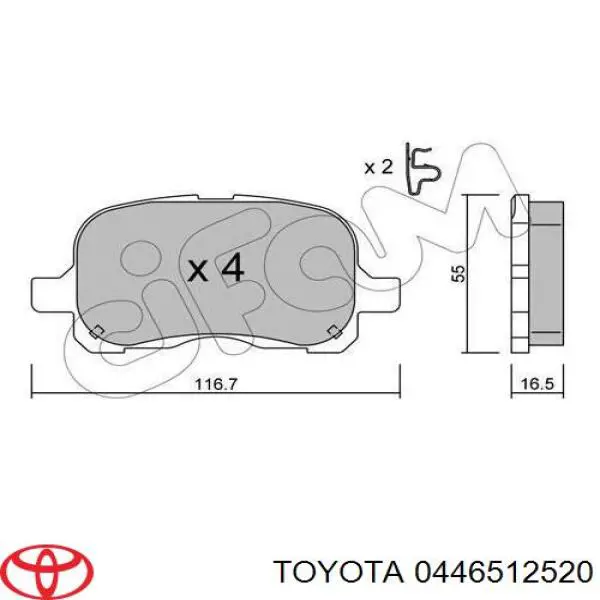Pastillas de freno delanteras Toyota 0446512520