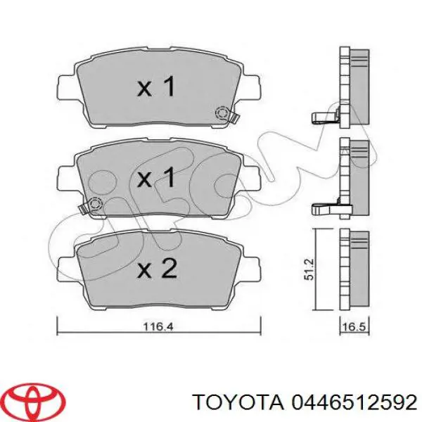 0446512592 Toyota pastillas de freno delanteras