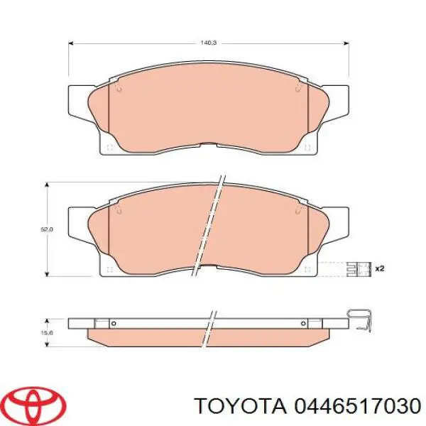 0446517030 Toyota pastillas de freno delanteras