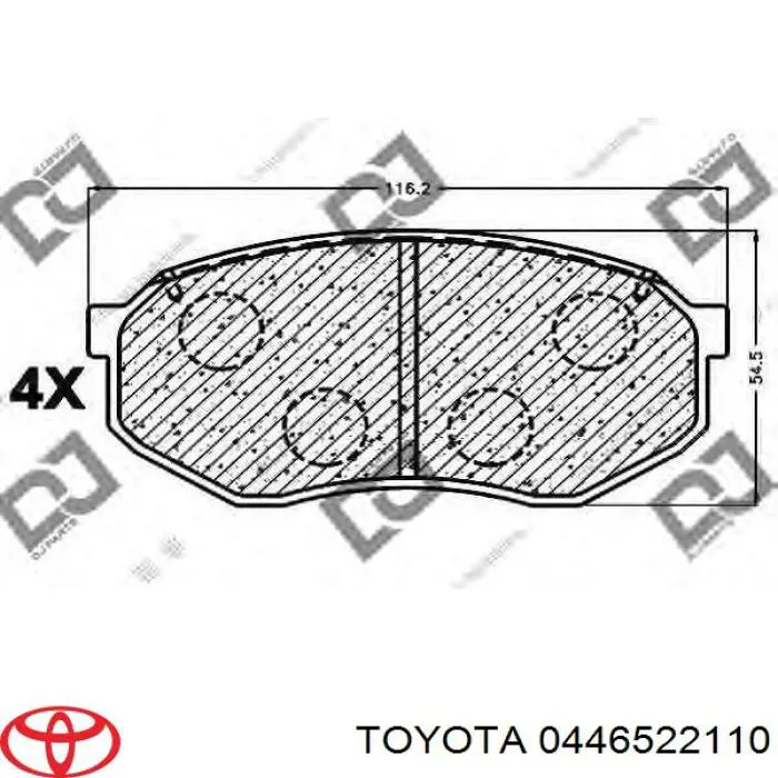 0446522110 Toyota pastillas de freno delanteras