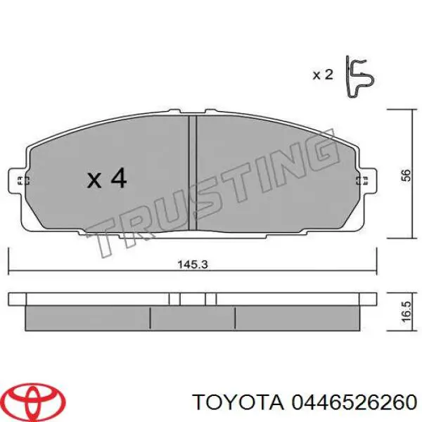 04465-26260 Toyota pastillas de freno delanteras