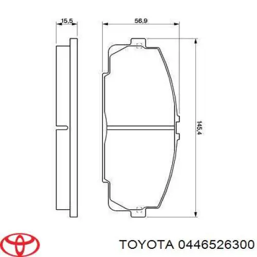 Pastillas de freno 0446526300 Toyota