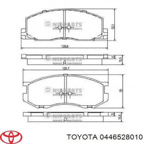 Pastillas de freno 0446528010 Toyota