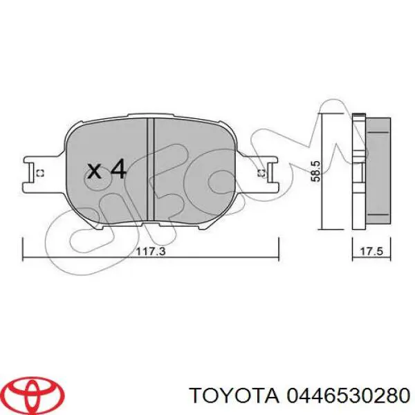 0446530280 Toyota pastillas de freno delanteras