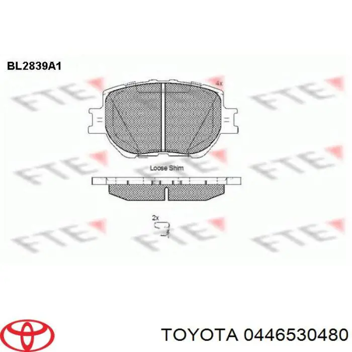 0446530480 Toyota pastillas de freno delanteras