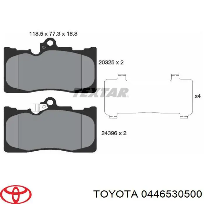 Comprar 0446530500 Toyota Pastillas delanteras de freno