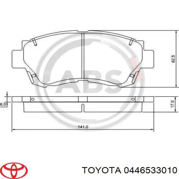 0446533010 Toyota pastillas de freno delanteras