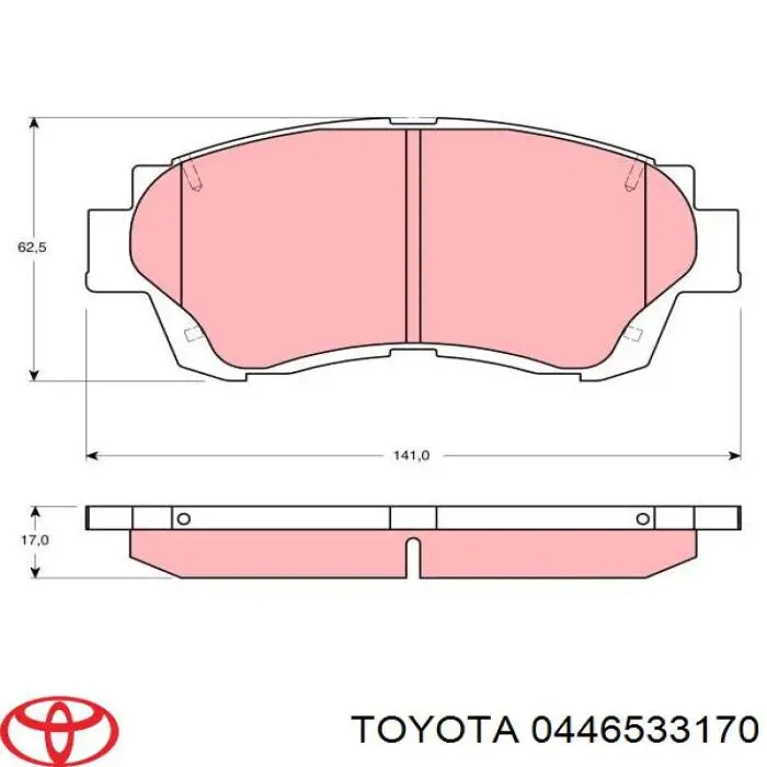 Comprar 0446533170 Toyota Pastillas delanteras de freno