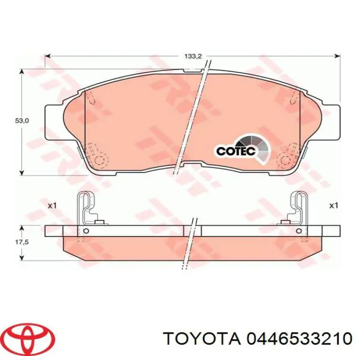 Pastillas de freno 0446533210 Toyota