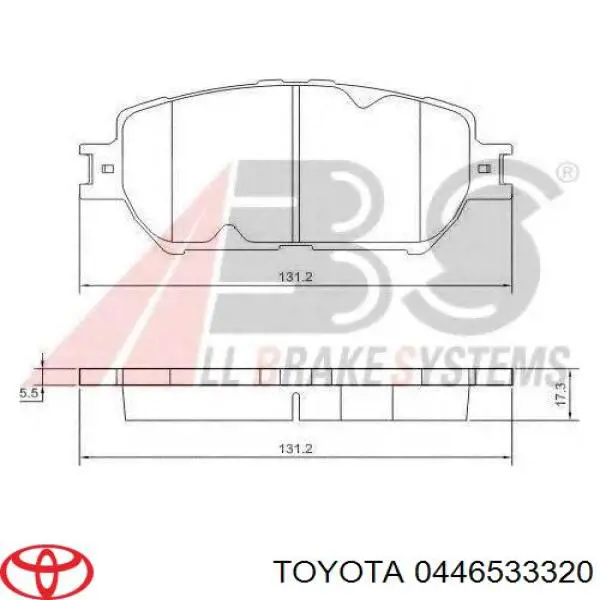 Pastillas freno delanteras Toyota 0446533320 precio, desde 29,20 EUR