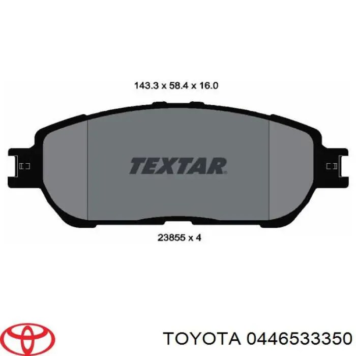 0446533350 Toyota pastillas de freno delanteras