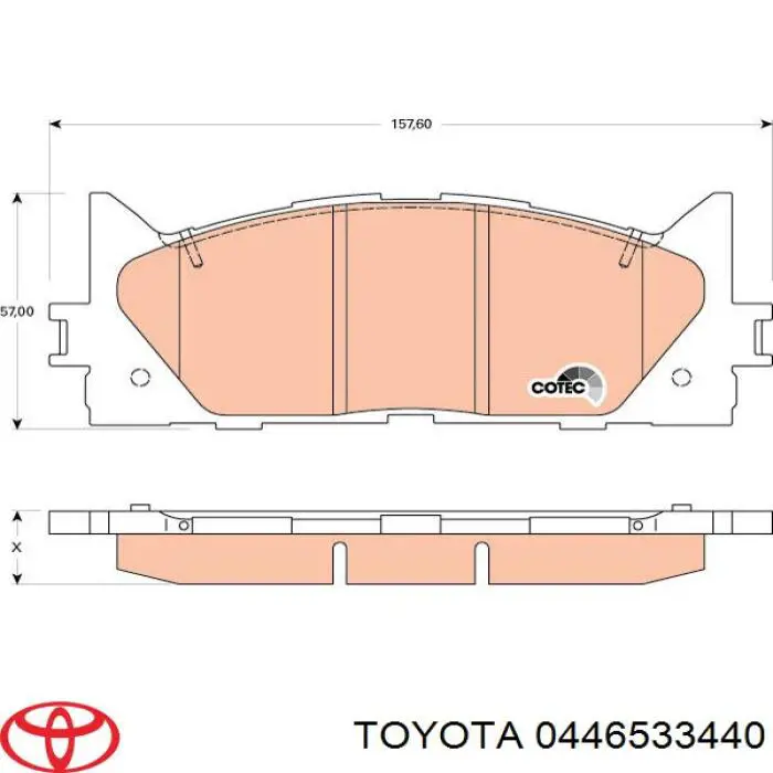 Pastillas de freno 0446533440 Toyota