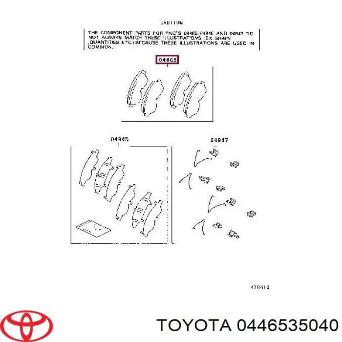 Comprar 0446535040 Toyota Pastillas delanteras de freno
