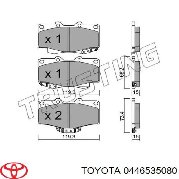 Comprar 0446535080 Toyota Pastillas delanteras de freno