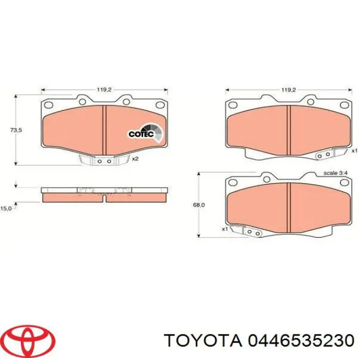 Comprar 446535140 Toyota Pastillas delanteras de freno