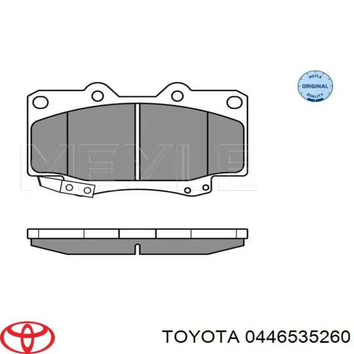Pastillas de freno 0446535260 Toyota