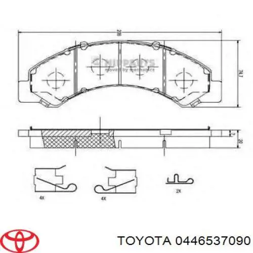 Comprar 0446537090 Toyota Pastillas de freno traseras