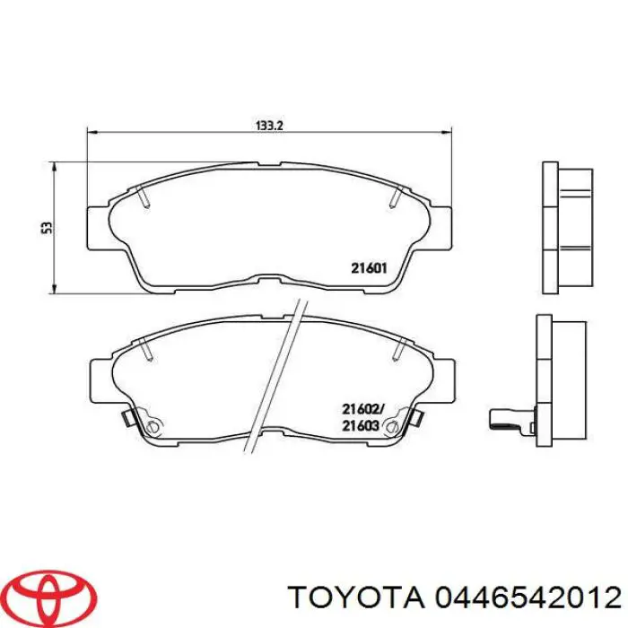 0446542012 Toyota pastillas de freno delanteras