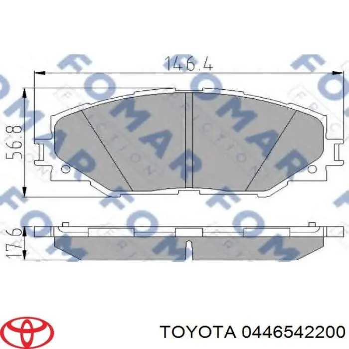 0446542200 Toyota pastillas de freno delanteras