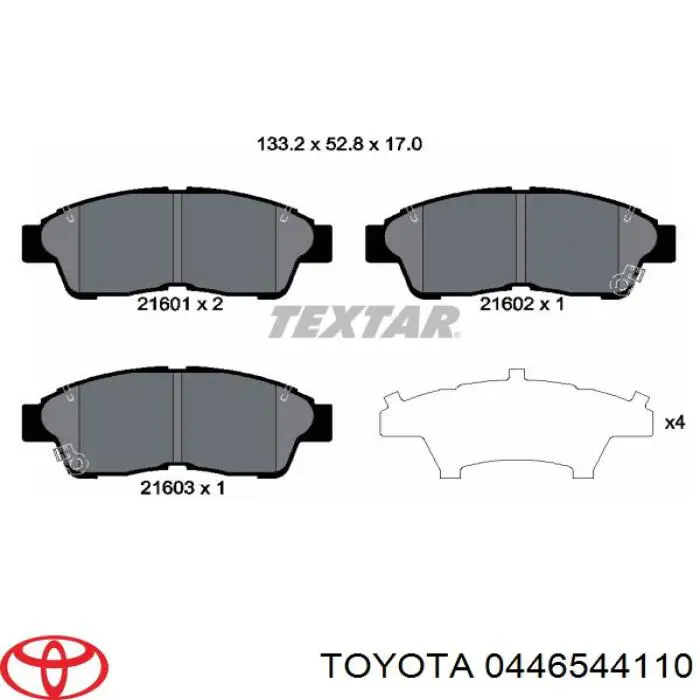 0446544110 Toyota pastillas de freno delanteras