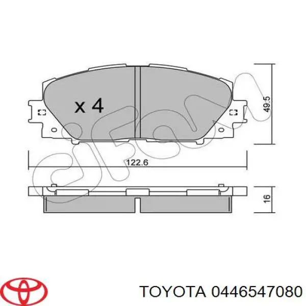 Comprar 0446547080 Toyota Pastillas delanteras de freno