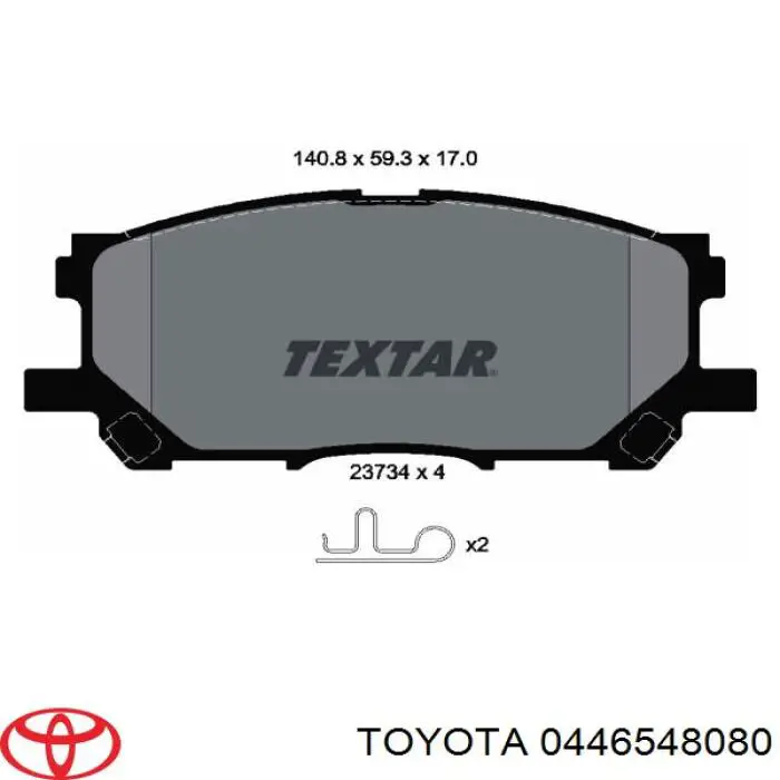 0446548080 Toyota pastillas de freno delanteras