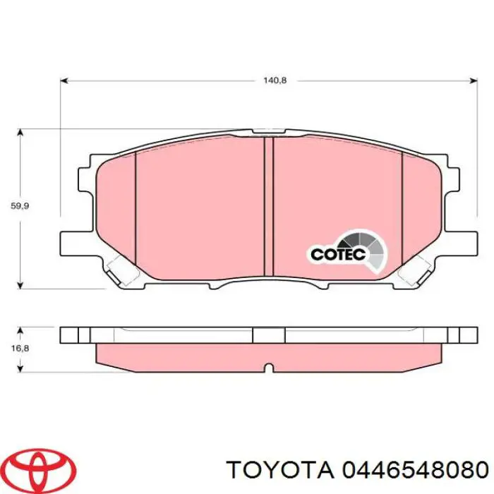 Pastillas freno delanteras Toyota 0446548080 precio, desde 34,21 EUR