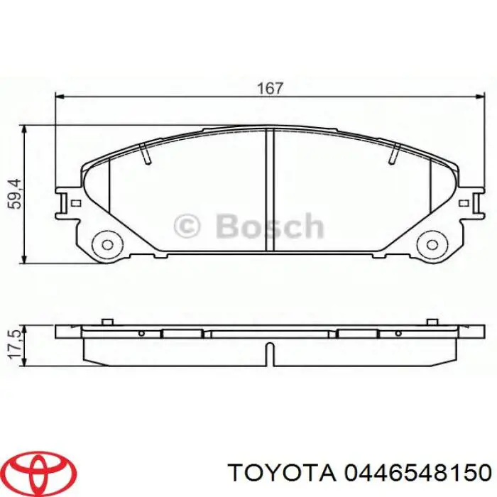 Comprar 0446548150 Toyota Pastillas delanteras de freno