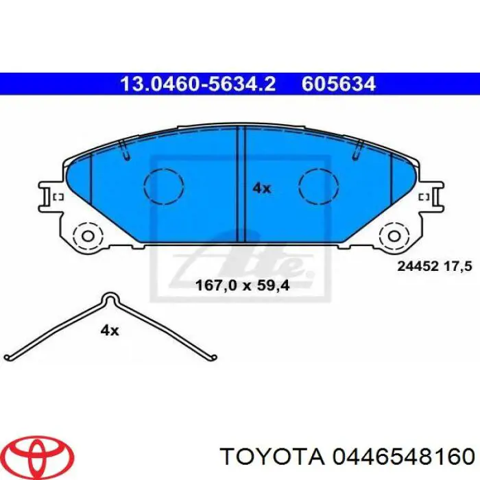 0446548160 Toyota pastillas de freno delanteras