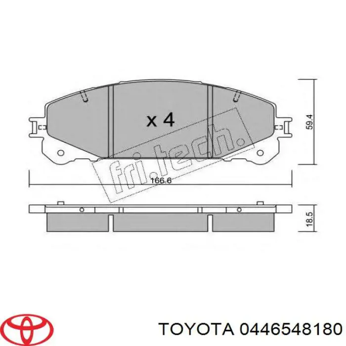 0446548180 Toyota pastillas de freno delanteras