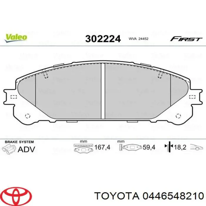 Comprar 0446548210 Toyota Pastillas delanteras de freno