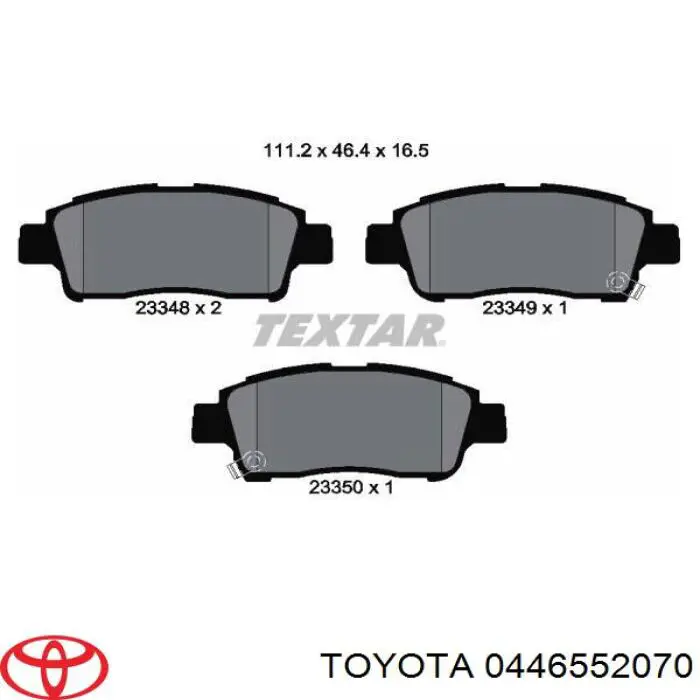 Pastillas freno delanteras Toyota 0446552070 precio, desde 19,05 EUR