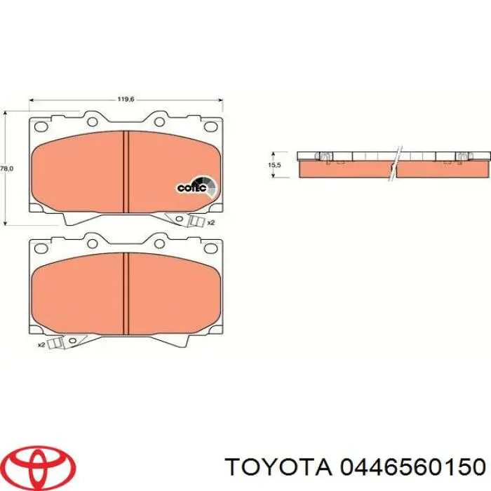 0446560150 Toyota pastillas de freno delanteras