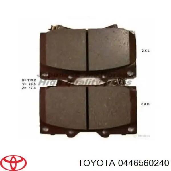 Comprar 0446560240 Toyota Pastillas delanteras de freno