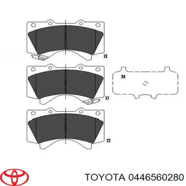 Pastillas de freno 0446560280 Toyota