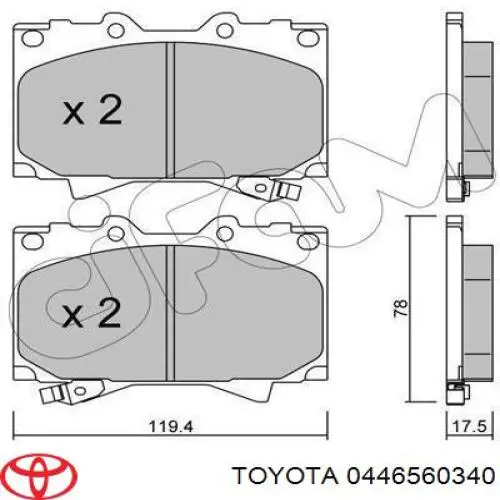 Pastillas freno delanteras Toyota 0446560340 precio, desde 33,31 EUR