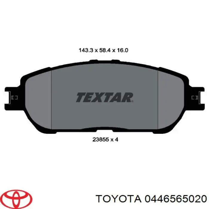 0446565020 Toyota pastillas de freno delanteras