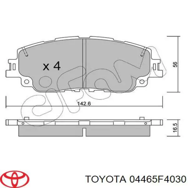 04465F4030 Toyota pastillas de freno delanteras