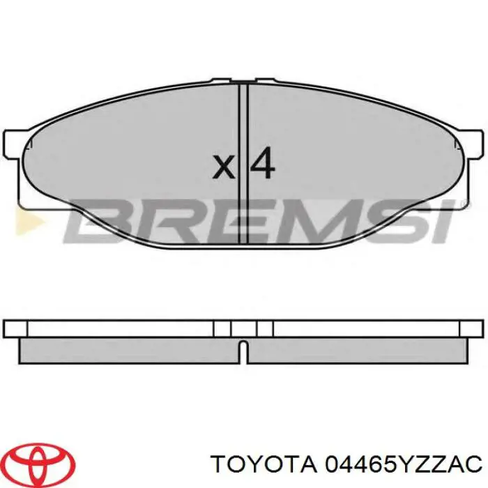 04465YZZAC Toyota pastillas de freno delanteras