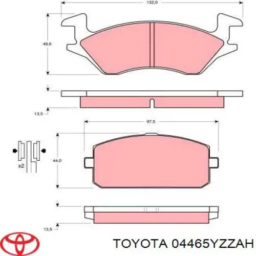 04465YZZAH Toyota pastillas de freno delanteras