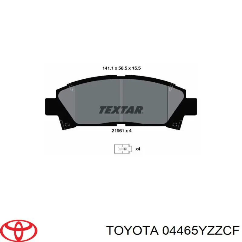 04465YZZCF Toyota pastillas de freno delanteras