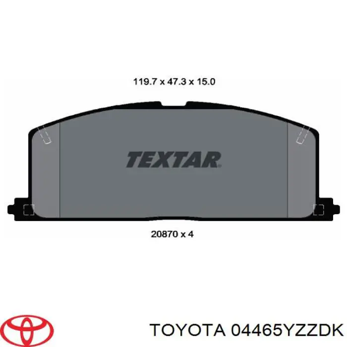 04465YZZDK Toyota Pastillas delanteras