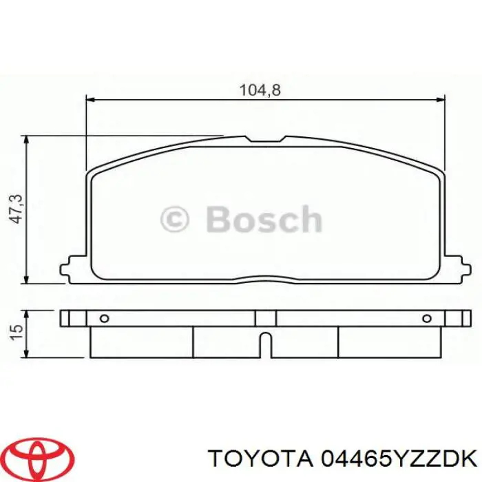 Pastillas de freno delanteras Toyota 04465YZZDK