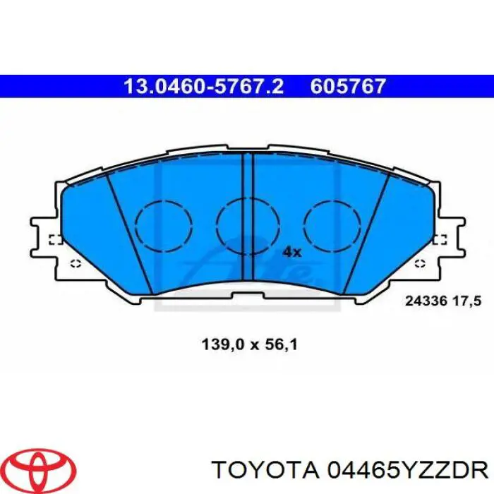 Comprar 04465YZZDR Toyota Pastillas delanteras de freno