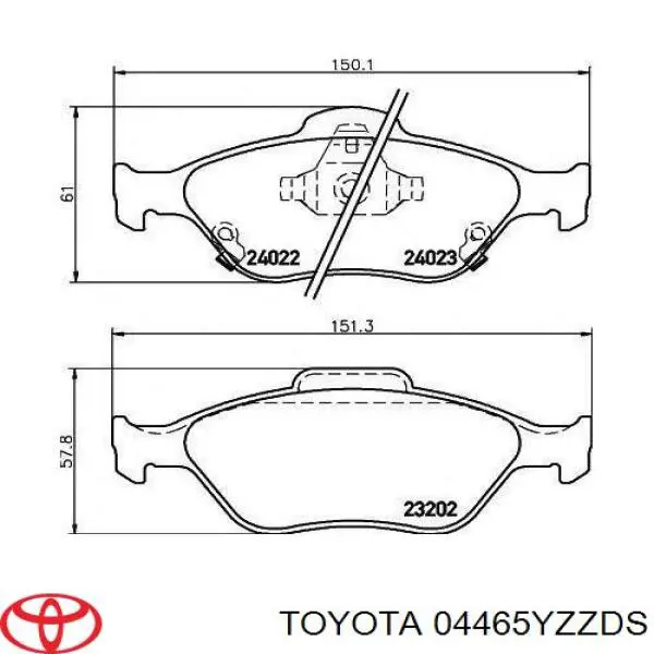 04465YZZDS Toyota Pastillas delanteras
