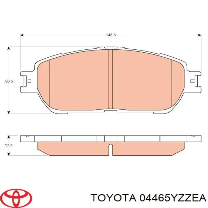 04465YZZEA Toyota pastillas de freno delanteras