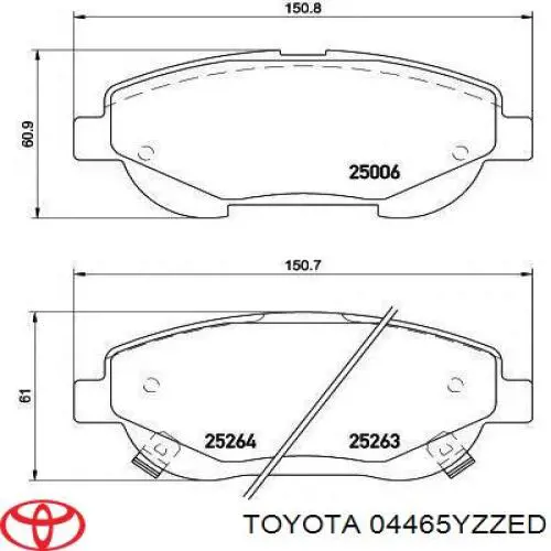 Comprar 04465YZZED Toyota Pastillas delanteras de freno
