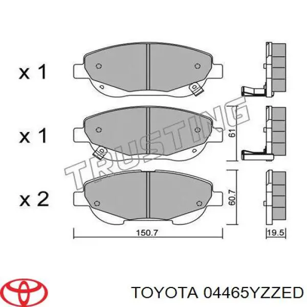 Pastillas freno delanteras Toyota 04465YZZED precio, desde 40,14 EUR