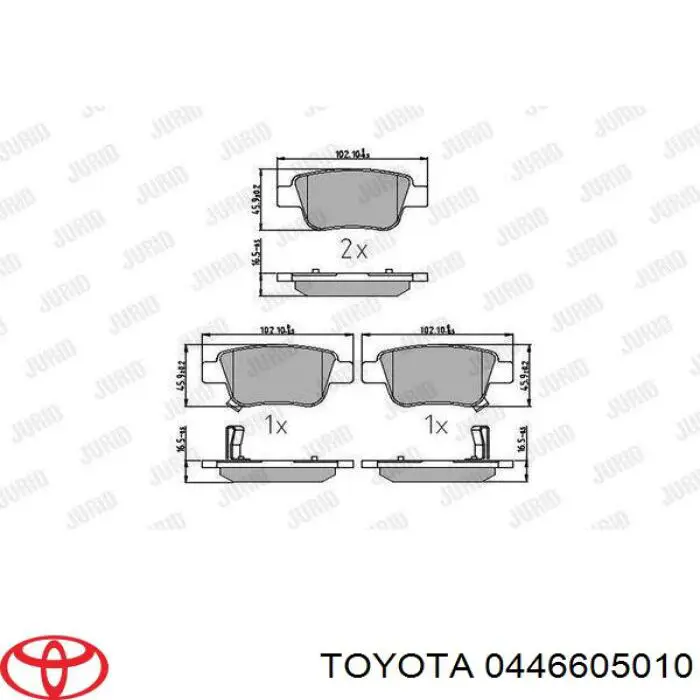Comprar 0446605010 Toyota Pastillas de freno traseras
